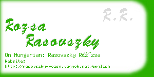 rozsa rasovszky business card